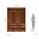 Ver imagem 3 de Guarda-roupa Casal 4 Portas 4 Gavetas com Espelho Porto