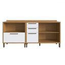 Ver imagem 3 de Armário de Cozinha Modulada com Balcão e Tampo 3 Portas 4 Gavetas Ágata 100% Mdf Vidro Reflecta Amên