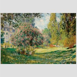 Quadro Claude Monet The Parc Monceau 1876 Tela Moldura Preta 95X63Cm - 2