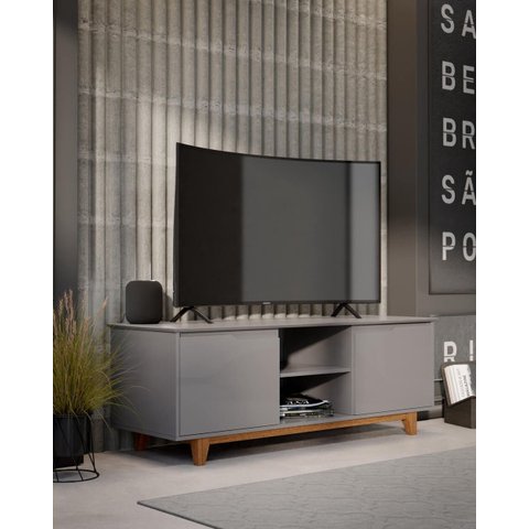 Rack Bancada Flow para Tv de 55 Polegadas - Cinza