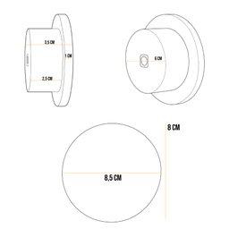 Kit 10 Pinos Suporte de Parede Madeira Preto Redondo Espelho Bolsa Cabide Decoração - Lyam Decor Pin - 5