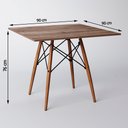 Ver imagem 3 de Conjunto de Mesa de Jantar Eames Eiffel Quadrada 90cm Tampo de Madeira Amêndoa com 2 Cadeiras Pretas