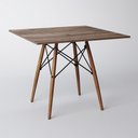 Ver imagem 2 de Conjunto de Mesa de Jantar Eames Eiffel Quadrada 90cm Tampo de Madeira Amêndoa com 2 Cadeiras Pretas
