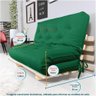 Sofa Cama Casal Futon Oriental Verde Bandeira com Madeira Maciça - 3