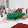 Sofa Cama Casal Futon Oriental Verde Bandeira com Madeira Maciça - 5