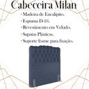 Ver imagem 3 de Cabeceira Solteiro 88 cm Milan Veludo Azul Soon