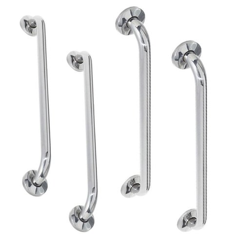 Alça Apoio Inox Reta Kit 4 unidades 40cm e 60cm Banheiro Idoso Cadeirante Acessibilidade
