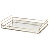 Bandeja Retangular Pequena Dourada em Metal com Espelho Mart - 1