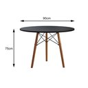 Ver imagem 3 de Mesa de Jantar Isabella Redonda 3 Pés em Madeira Tampo 90cm Preto