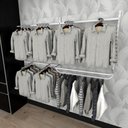Ver imagem 2 de Arara de Roupas Closet Quarto com 13 Peças Regulável 200x100 Cm Cor Branco Modelo Clst1b158