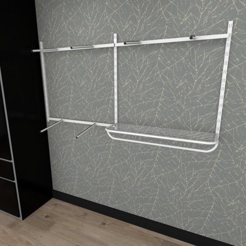 Arara de Roupas Closet Quarto com 13 Peças Regulável 200x100 Cm Cor Branco Modelo Clst1b158