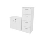 Ver imagem 5 de Conjunto Office Armário Baixo e Gaveteiro Arquivo 4 Gavetas 127cm Branco
