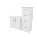 Ver imagem 6 de Conjunto Office Armário Baixo e Gaveteiro Arquivo 4 Gavetas 127cm Branco