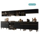 Ver imagem 3 de Armário de Cozinha Completa Atlanta Base com Vidro Carraro Preto Touch