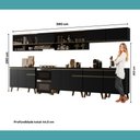 Ver imagem 7 de Armário de Cozinha Completa Atlanta Base com Vidro Carraro Preto Touch