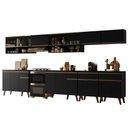 Ver imagem 2 de Armário de Cozinha Completa Atlanta Base com Vidro Carraro Preto Touch