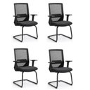 Ver imagem 1 de Kit 4 Cadeiras Interlocutor Office Chicago Fixa Preto Rivatti