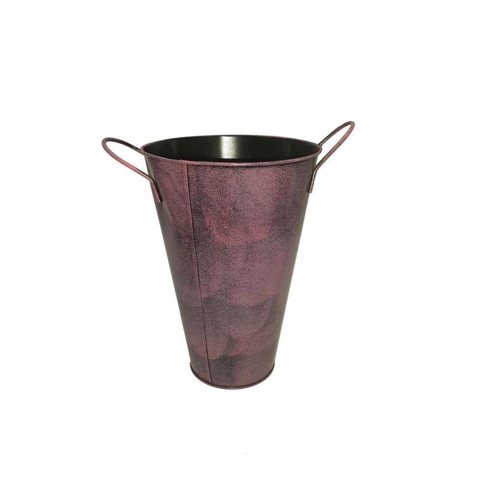 Balde Vaso Enfeite de Ferro com Alça Jardim Quintal - 4