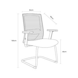 Kit 8 Cadeiras Interlocutor Office Chicago Fixa - 5