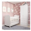 Ver imagem 1 de Quarto de Bebê Guarda-Roupa 2 Portas e Berço Teka 100% MDF Espresso Móveis Branco Brilho