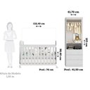 Ver imagem 4 de Quarto de Bebê Guarda-Roupa 2 Portas e Berço Teka 100% MDF Espresso Móveis Branco Brilho