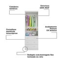 Ver imagem 6 de Quarto de Bebê Guarda-Roupa 2 Portas e Berço Teka 100% MDF Espresso Móveis Branco Brilho
