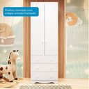 Ver imagem 7 de Quarto de Bebê Guarda-Roupa 2 Portas e Berço Teka 100% MDF Espresso Móveis Branco Brilho