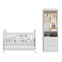 Ver imagem 3 de Quarto de Bebê Guarda-Roupa 2 Portas e Berço Teka 100% MDF Espresso Móveis Branco Brilho