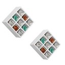 Ver imagem 1 de Kit 2 Suporte Porta Toalha Alice 9 Nichos Toalheiro Multiuso Branco