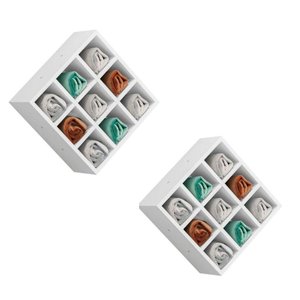 Kit 2 Suporte Porta Toalha Alice 9 Nichos Toalheiro Multiuso Branco