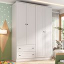 Ver imagem 1 de Guarda-Roupa Infantil 4 Portas e 2 Gavetas Girassol Branco