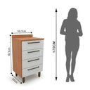 Ver imagem 2 de Balcão para Cozinha 4 Gavetas Evolution Plus Branco/Freijó/Off-White