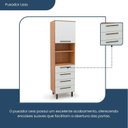 Ver imagem 5 de Paneleiro 1 Porta 4 Gavetas Evolution Plus Branco/Freijó/Off-White