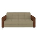 Ver imagem 5 de Sofá Living Decorativo Houston 2 Lugares 160cm Pés em Metal Veludo/ Pu Bege Escuro/ Marrom G33 - Gra