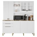 Ver imagem 1 de Armário de Cozinha Apolo 7 Portas 3 Gavetas MDF-MDP 180cm Branco