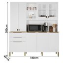 Ver imagem 5 de Armário de Cozinha Apolo 7 Portas 3 Gavetas MDF-MDP 180cm Branco