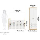 Ver imagem 4 de Quarto de Bebê Guarda-Roupa 2 Portas e Berço Teka 100% MDF Espresso Móveis Branco Brilho/Amêndoa