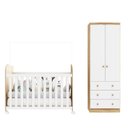 Ver imagem 2 de Quarto de Bebê Guarda-Roupa 2 Portas e Berço Teka 100% MDF Espresso Móveis Branco Brilho/Amêndoa