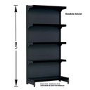 Ver imagem 2 de Gondola Parede 170 Fit Ate 3 Metros Preto 15 Bandeja Pe Preto