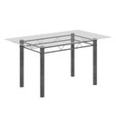 Ver imagem 5 de Conjunto de Mesa Tubular 140cm x 75cm Tampo Vidro Incolor com 6 Cadeiras Lívia Prata/Preto
