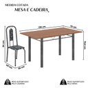 Ver imagem 4 de Conjunto de Mesa Tubular 136cm x 72cm Tampo MDF com 6 Cadeiras Lívia Prata/Preto