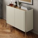 Ver imagem 2 de Buffet Sala de Jantar 2 Portas Brise 1 Gaveta Pés Industrial Dourado Naim I03 Luna Louro - Lyam
