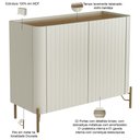 Ver imagem 3 de Buffet Sala de Jantar 2 Portas Brise 1 Gaveta Pés Industrial Dourado Naim I03 Luna Louro - Lyam
