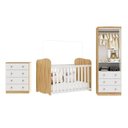 Ver imagem 3 de Quarto de Bebê Guarda-Roupa Cômoda e Berço Cambalhota 100% MDF Espresso Móveis Branco Brilho/Amêndoa