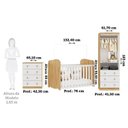 Ver imagem 4 de Quarto de Bebê Guarda-Roupa Cômoda e Berço Cambalhota 100% MDF Espresso Móveis Branco Brilho/Amêndoa