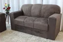 Ver imagem 3 de Conjunto Sofá 3 e 2 Lugares Xaropinho Suede Marrom - Al Móveis