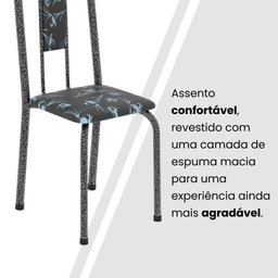 Conjunto de Mesa Tubular 70cm X 70cm Tampo Granito Topázio com 4 Cadeiras Lívia - 8