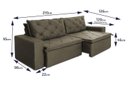 Ver imagem 3 de Sofá Cama Retrátil Reclinável 2,10m Bangkok Suede Velut Tabaco Molas no Assento - King House