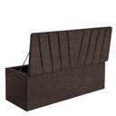 Ver imagem 3 de Calçadeira Baú Recamier Estofada Cama de Casal 140cm Bélgica Suede Marrom- Mabe Magazine