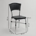 Ver imagem 4 de Conjunto Sala de Jantar Suíça 160cm x 900cm Preto/Cromado/Amadeirado Escuro